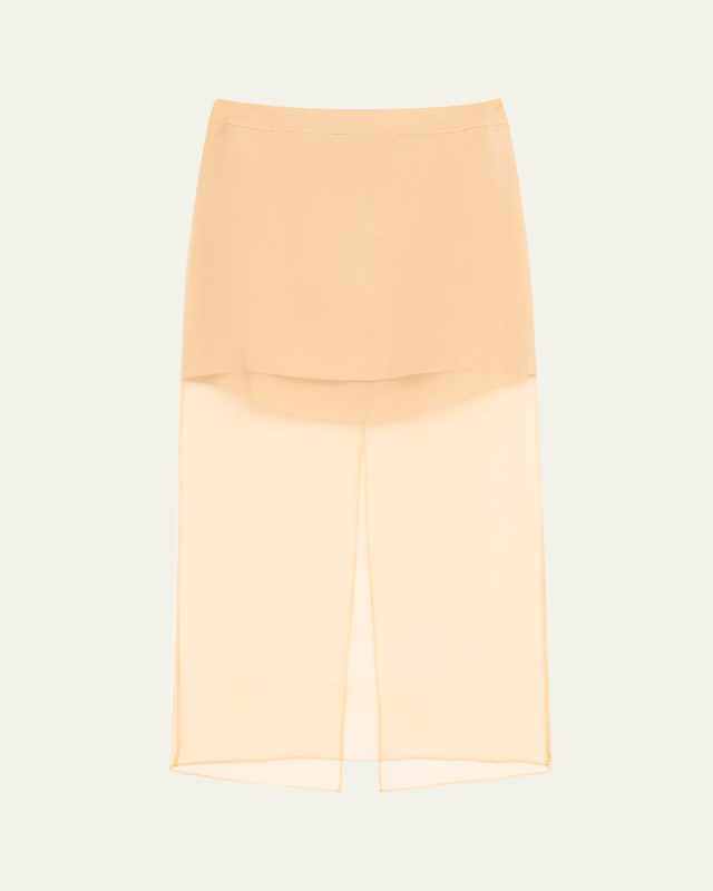Sylkie Silk Organza Midi Skirt